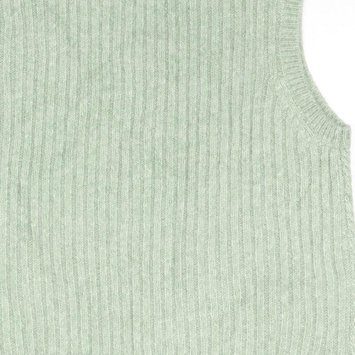 Marks and Spencer Womens Green Round Neck Acrylic Vest Jumper Size M