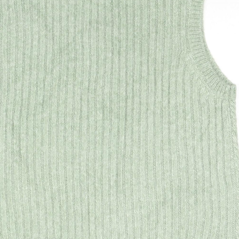 Marks and Spencer Womens Green Round Neck Acrylic Vest Jumper Size M