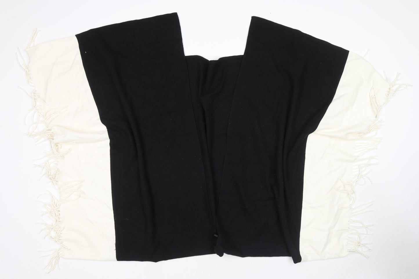 Marks and Spencer Womens Black V-Neck Polyester Cape Jumper One Size - Tasseled