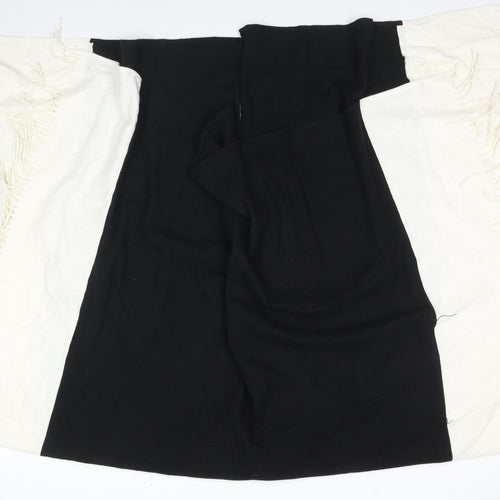 Marks and Spencer Womens Black V-Neck Polyester Cape Jumper One Size - Tasseled