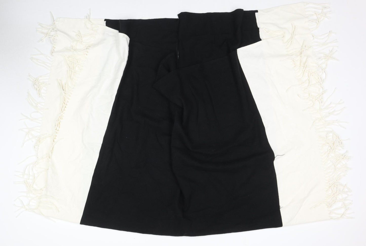 Marks and Spencer Womens Black V-Neck Polyester Cape Jumper One Size - Tasseled