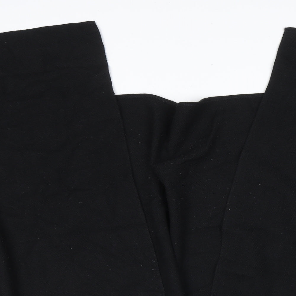 Marks and Spencer Womens Black V-Neck Polyester Cape Jumper One Size - Tasseled