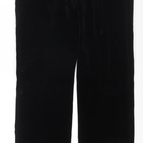 Peter Golding Womens Black Cotton Trousers Size 14 L31 in Regular Zip