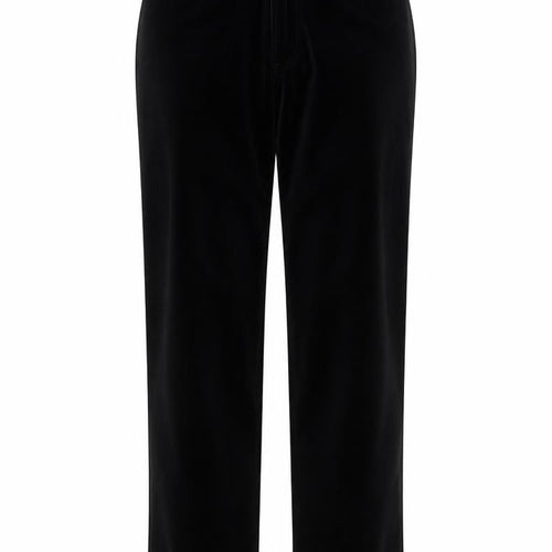 Peter Golding Womens Black Cotton Trousers Size 14 L31 in Regular Zip