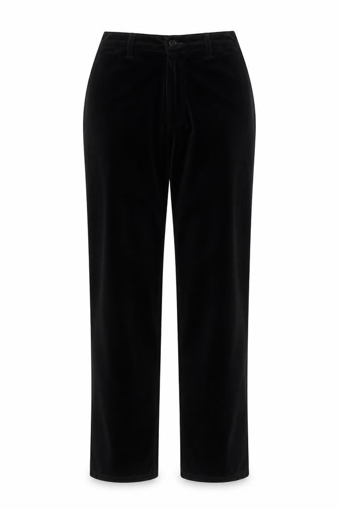 Peter Golding Womens Black Cotton Trousers Size 14 L31 in Regular Zip