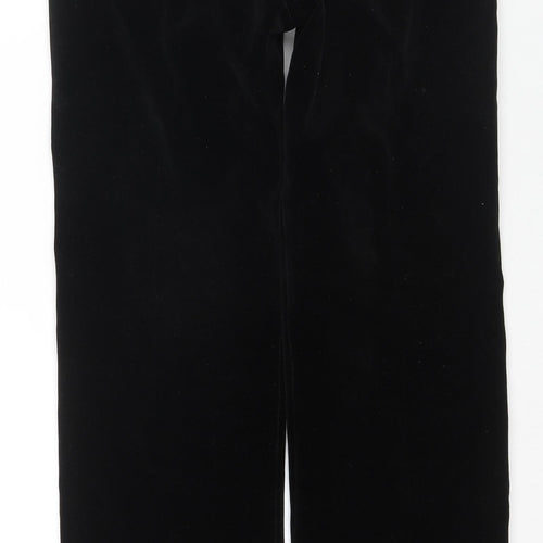 Peter Golding Womens Black Cotton Trousers Size 14 L31 in Regular Zip