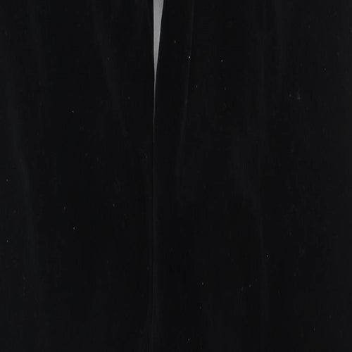 Peter Golding Womens Black Cotton Trousers Size 14 L31 in Regular Zip