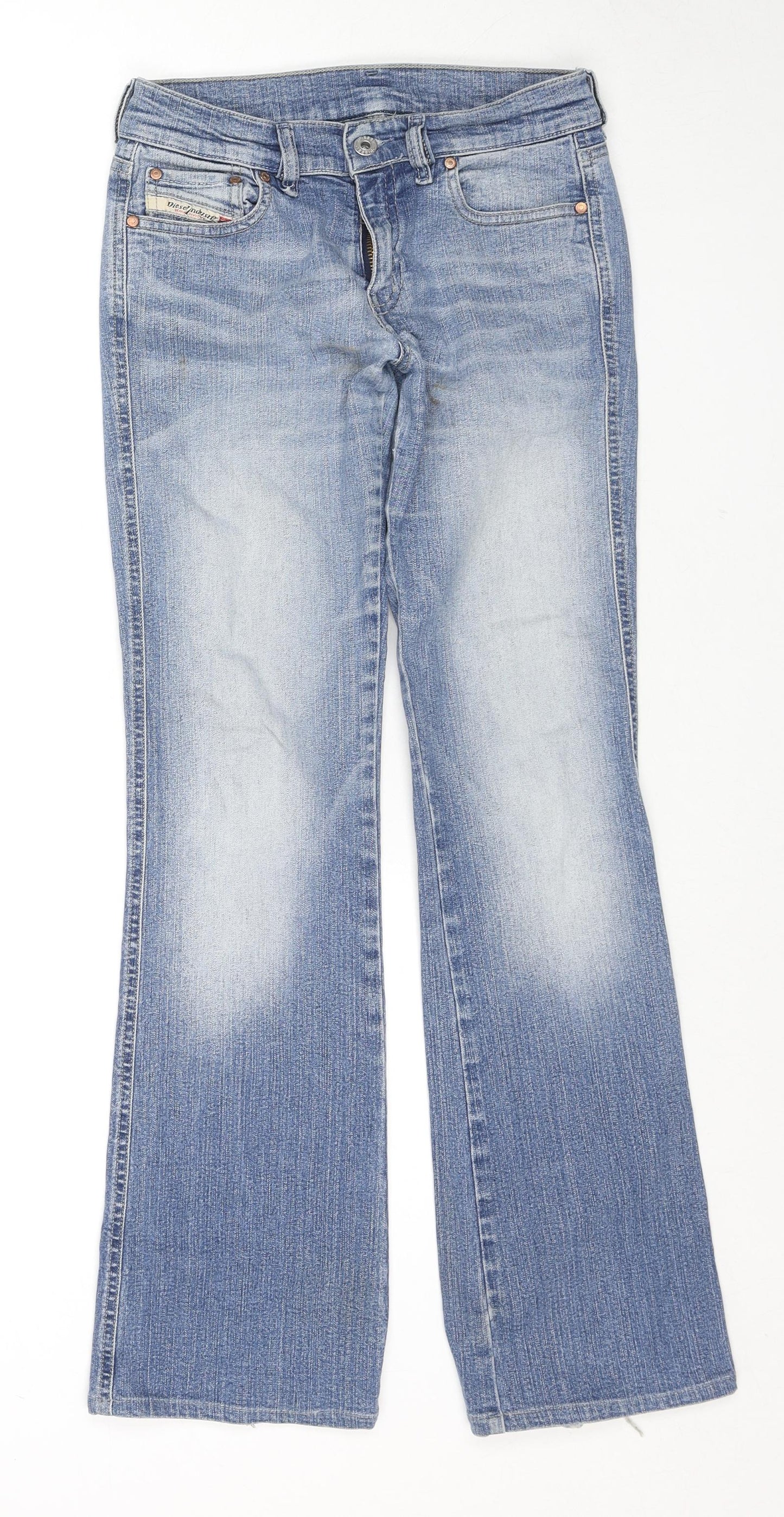 Diesel Womens Blue Cotton Straight Jeans Size 27 in L29 in Regular Zip