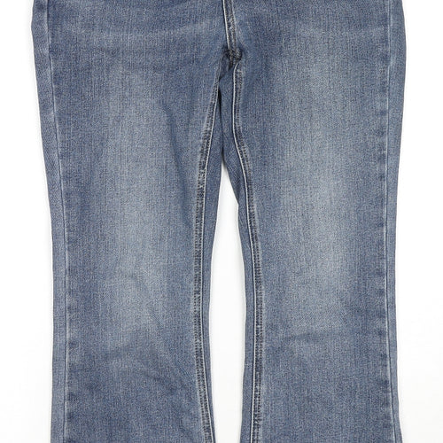 Marks and Spencer Womens Blue Cotton Straight Jeans Size 29 in L26 in Regular Zip
