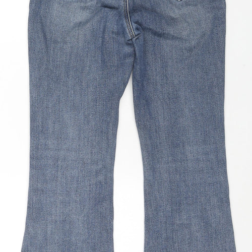 Marks and Spencer Womens Blue Cotton Straight Jeans Size 29 in L26 in Regular Zip