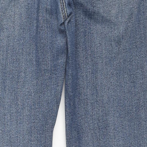 Marks and Spencer Womens Blue Cotton Straight Jeans Size 29 in L26 in Regular Zip