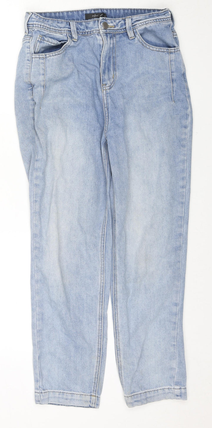 Eifini Womens Blue Cotton Straight Jeans Size L L24 in Regular Zip