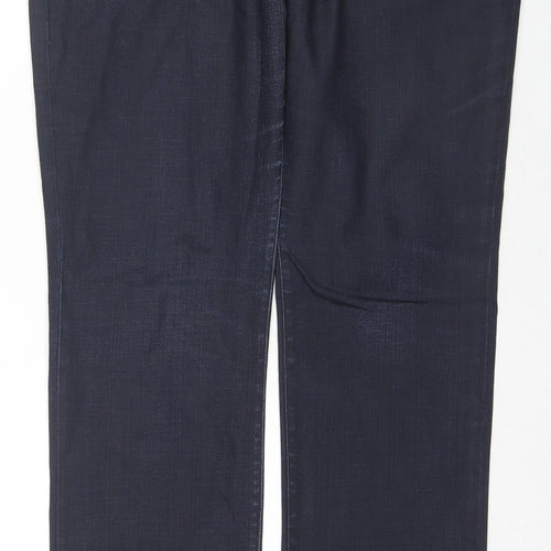 Zara Mens Blue Cotton Straight Jeans Size 36 in L33 in Regular Zip