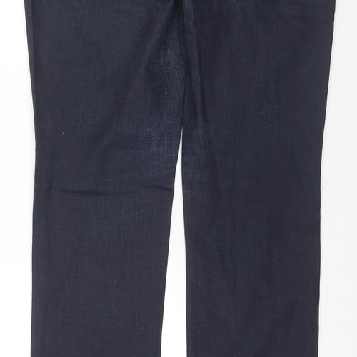 Zara Mens Blue Cotton Straight Jeans Size 36 in L33 in Regular Zip