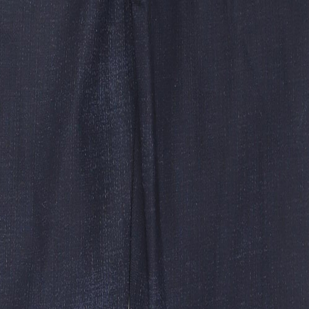 Zara Mens Blue Cotton Straight Jeans Size 36 in L33 in Regular Zip