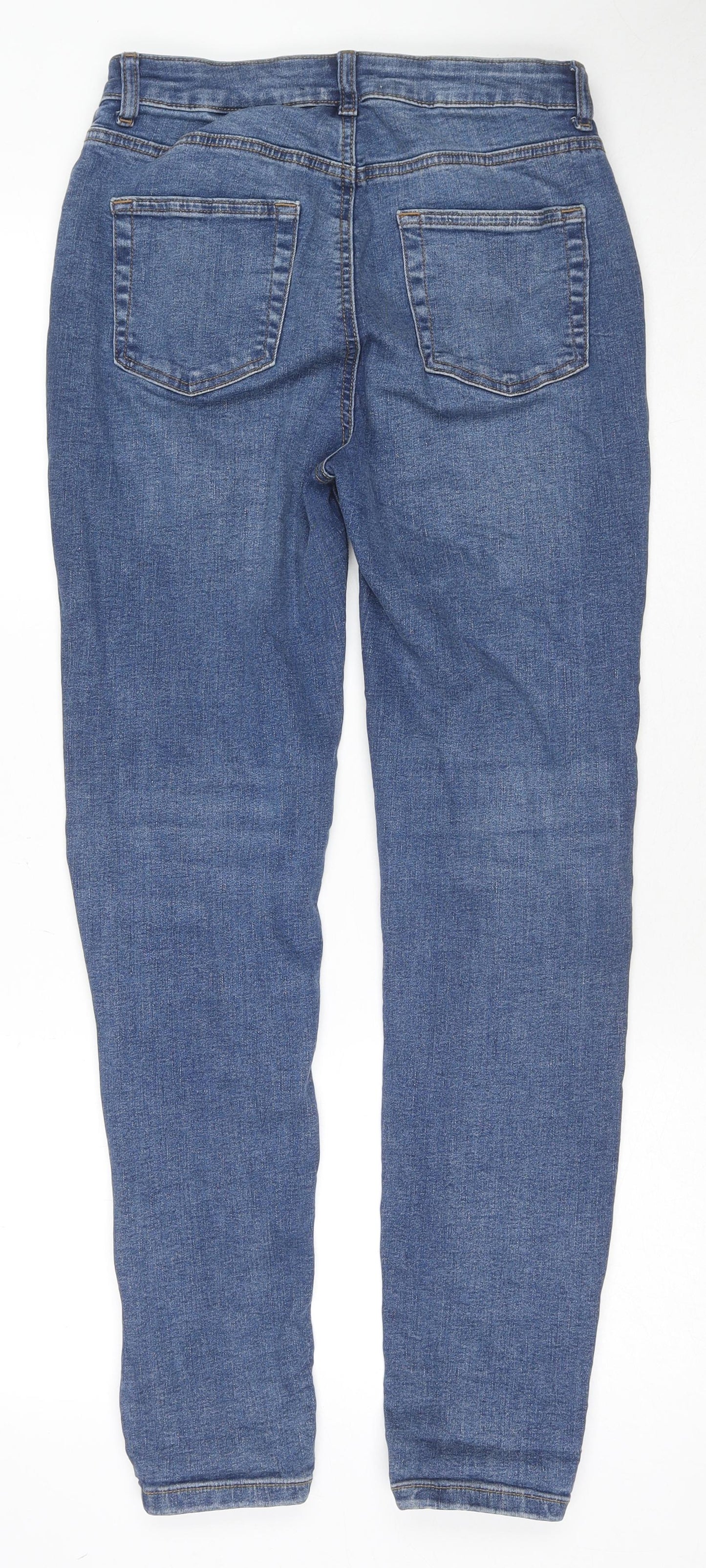 Denim & Co. Womens Blue Cotton Skinny Jeans Size 10 L30 in Regular Zip