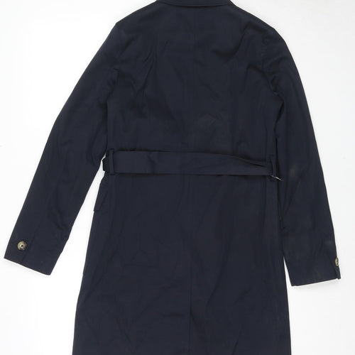 Marks and Spencer Womens Blue Trench Coat Coat Size 8 Button