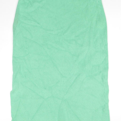 Marks and Spencer Womens Green Viscose A-Line Skirt Size L