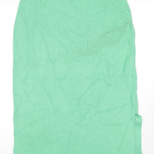 Marks and Spencer Womens Green Viscose A-Line Skirt Size L