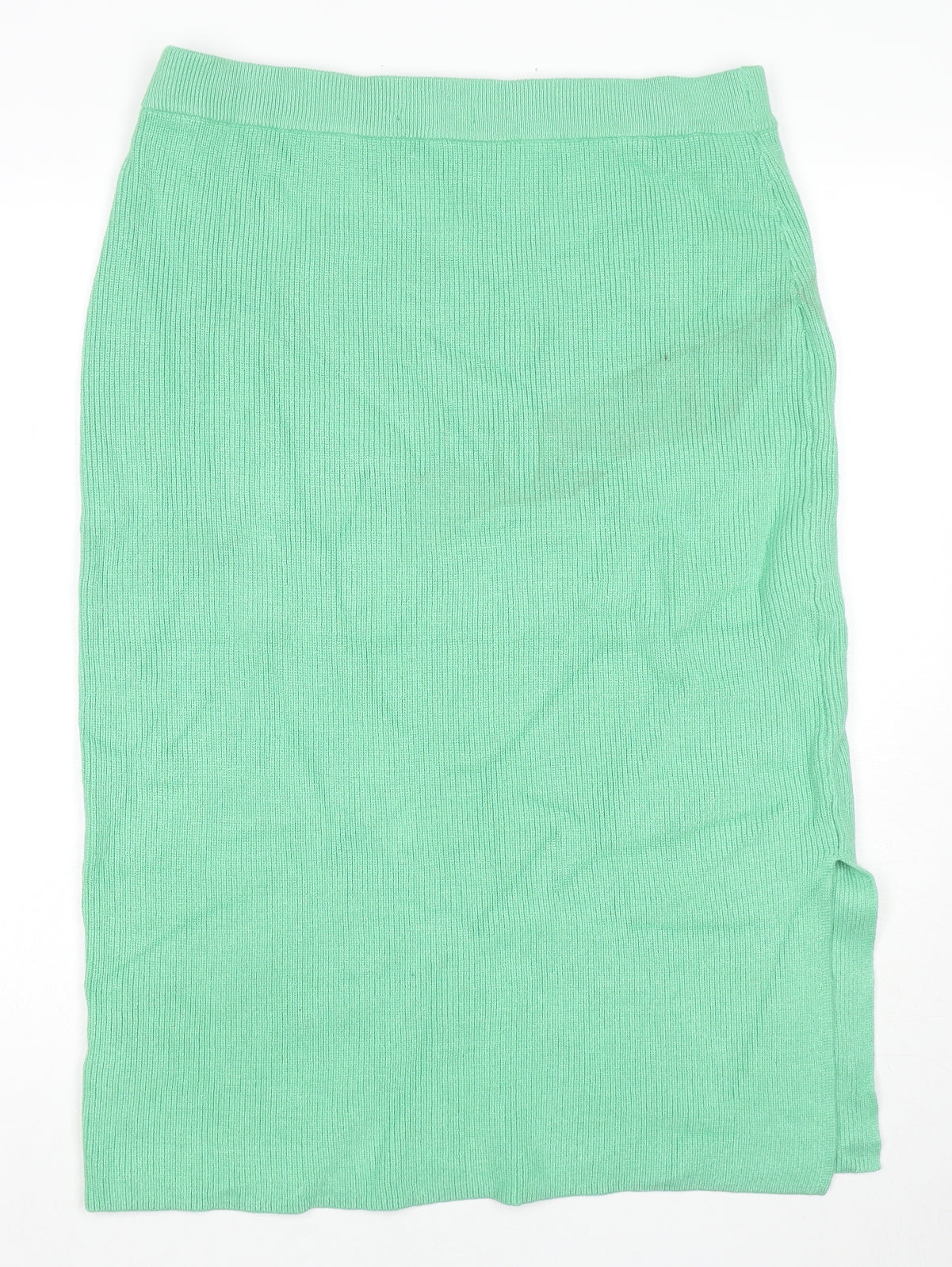 Marks and Spencer Womens Green Viscose A-Line Skirt Size L