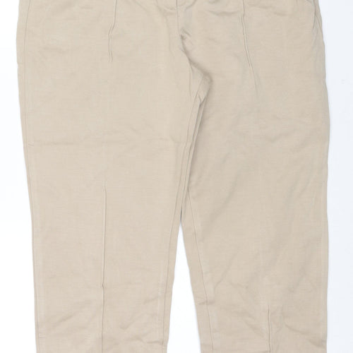 Marks and Spencer Womens Beige Viscose Trousers Size 18 L27 in Regular