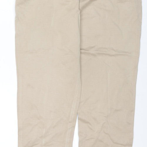 Marks and Spencer Womens Beige Viscose Trousers Size 18 L27 in Regular
