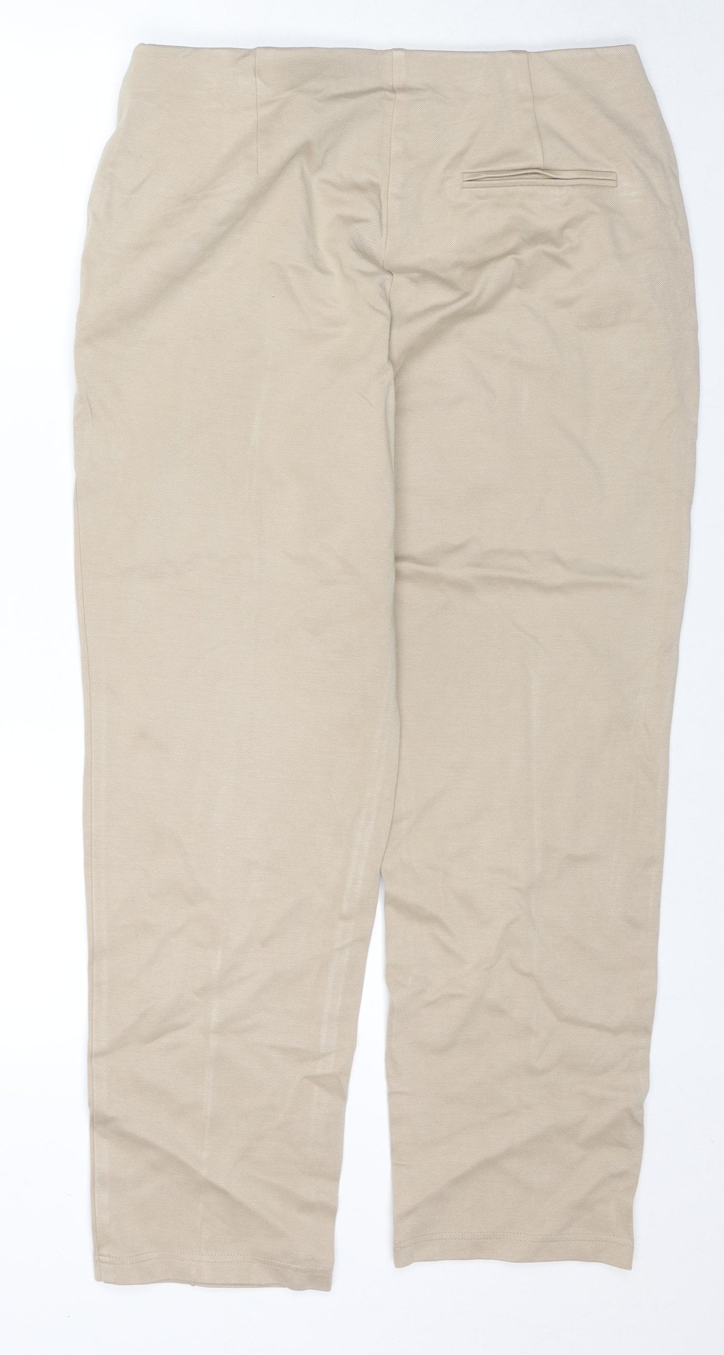 Marks and Spencer Womens Beige Viscose Trousers Size 18 L27 in Regular