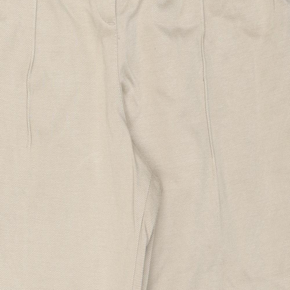 Marks and Spencer Womens Beige Viscose Trousers Size 18 L27 in Regular