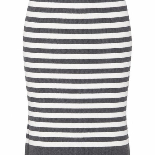 Marks and Spencer Womens Grey Striped Viscose A-Line Skirt Size L