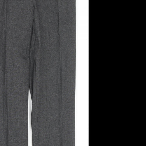 Marks and Spencer Boys Grey Polyester Chino Trousers Size 12-13 Years L26 in Regular Zip