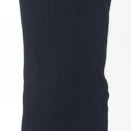 Marks and Spencer Womens Blue Viscose Maxi Skirt Size M - Side Slit(s)