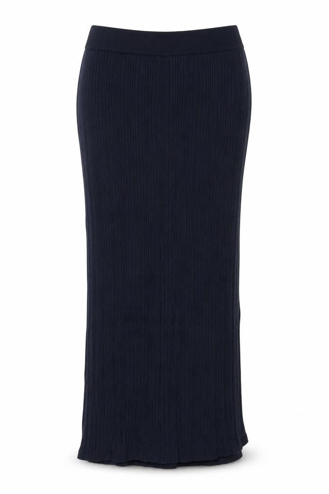 Marks and Spencer Womens Blue Viscose Maxi Skirt Size M - Side Slit(s)