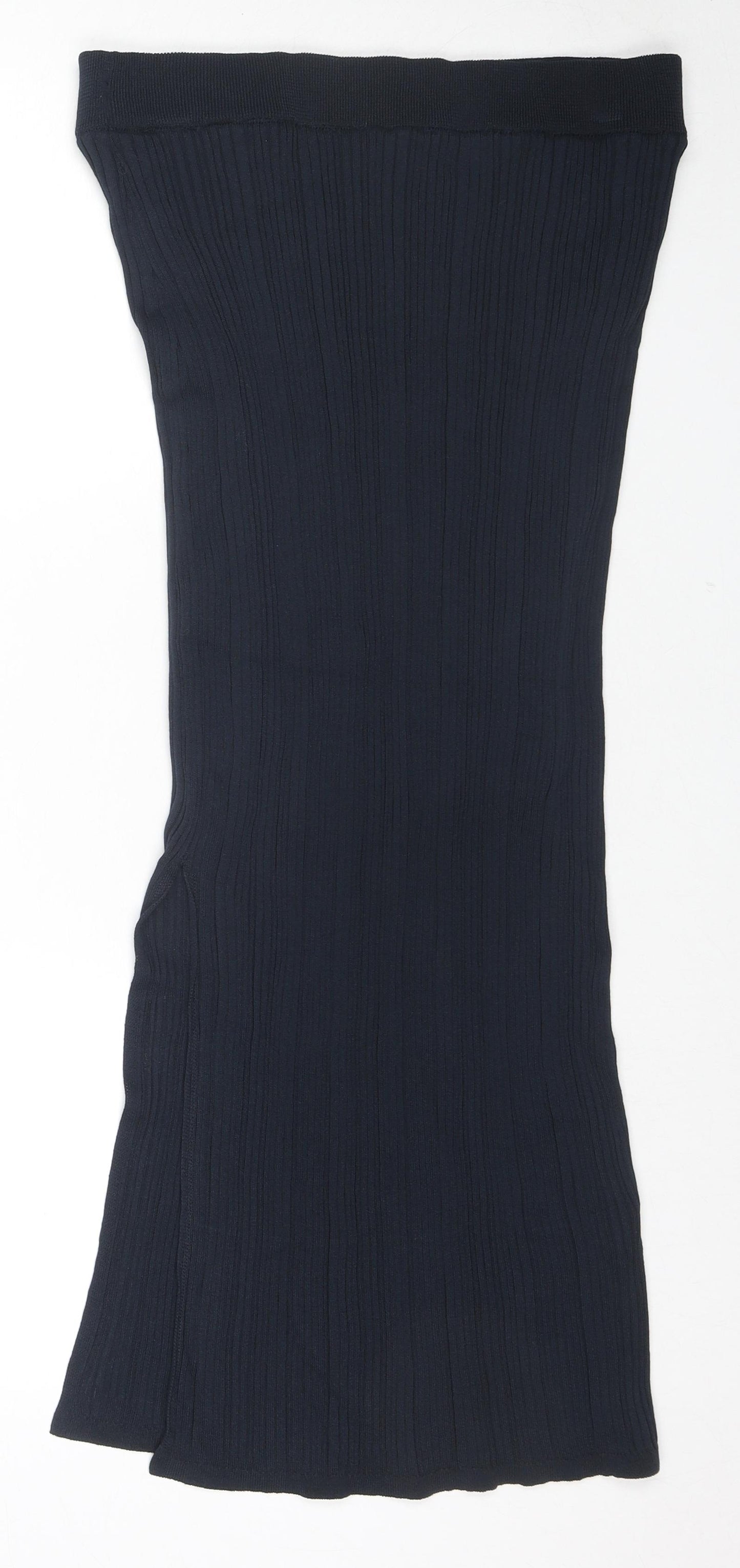 Marks and Spencer Womens Blue Viscose Maxi Skirt Size M - Side Slit(s)