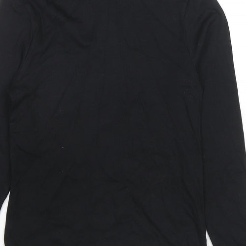 Marks and Spencer Womens Black Roll Neck Cotton Pullover Jumper Size 12