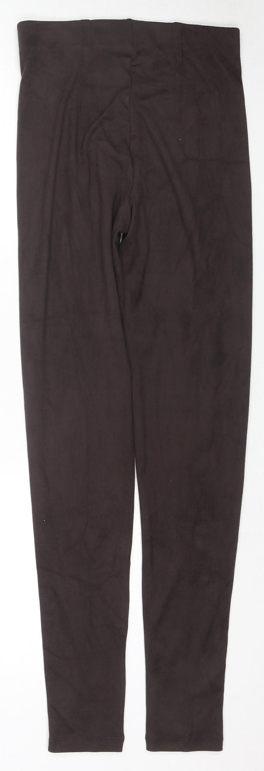 Marks and Spencer Womens Brown Polyester Pedal Pusher Leggings Size 6 L28 in