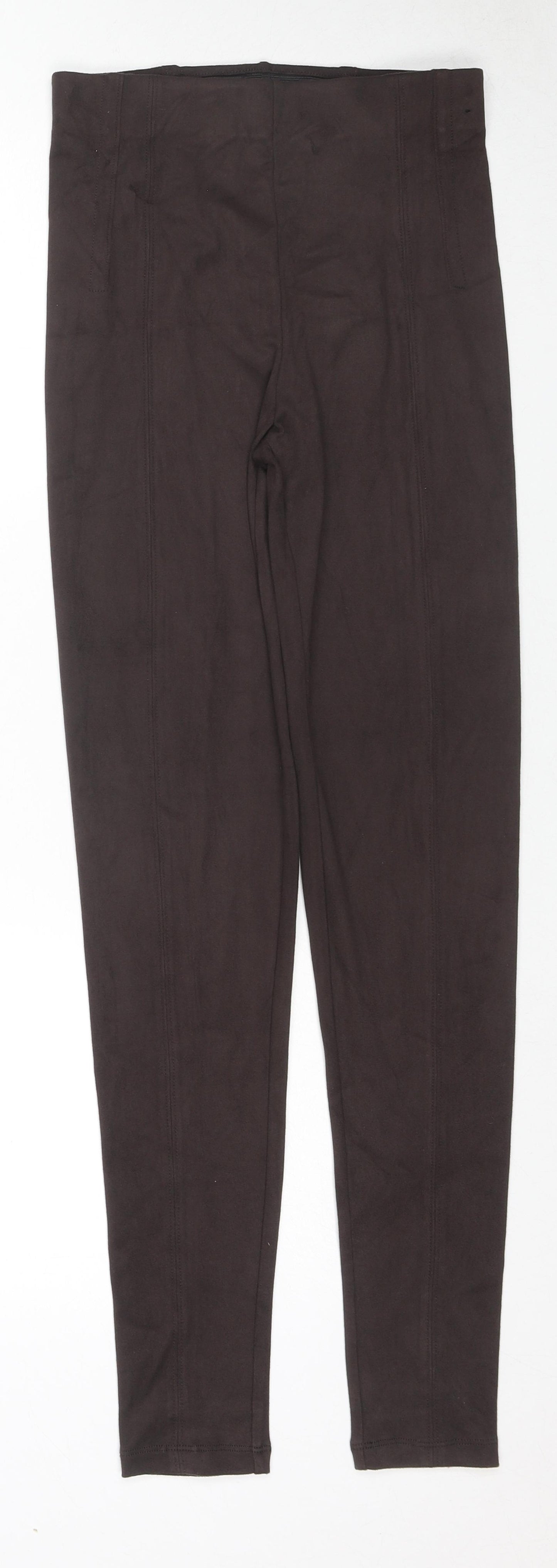 Marks and Spencer Womens Brown Polyester Pedal Pusher Leggings Size 6 L28 in