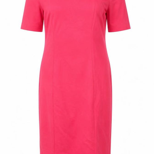 Isabella Oliver Womens Pink Viscose Pencil Dress Size 14 Scoop Neck Zip - Asymmetric Neckline
