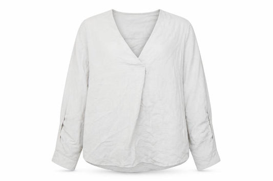 Front view of Apricot women’s ivory polyester basic blouse, size UK 12, v-neck