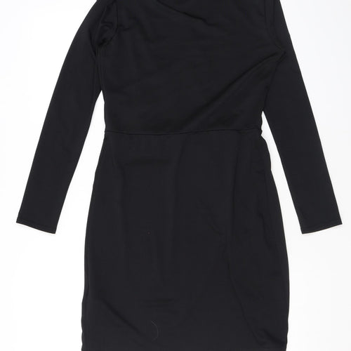 Robyn Womens Black Polyester Bodycon Size 12 V-Neck Pullover