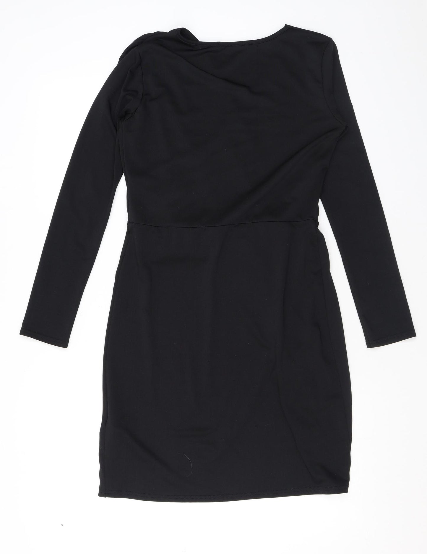 Robyn Womens Black Polyester Bodycon Size 12 V-Neck Pullover