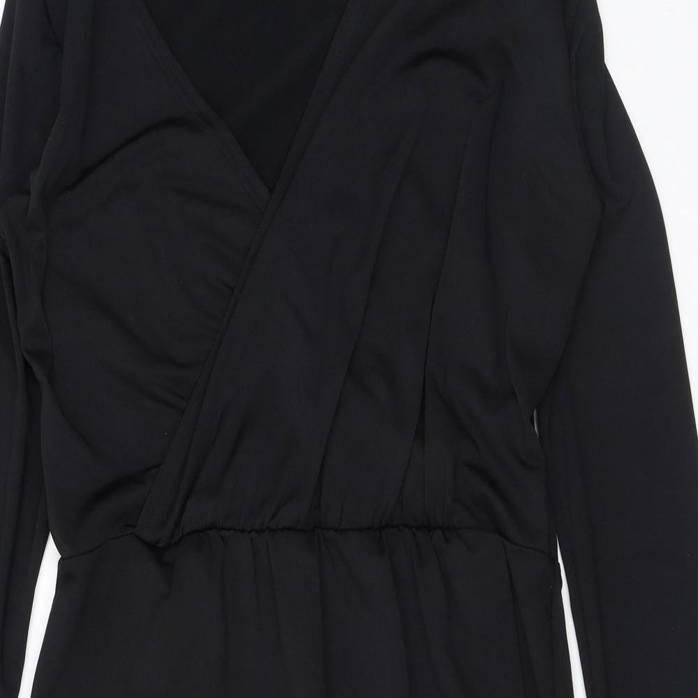 Robyn Womens Black Polyester Bodycon Size 12 V-Neck Pullover