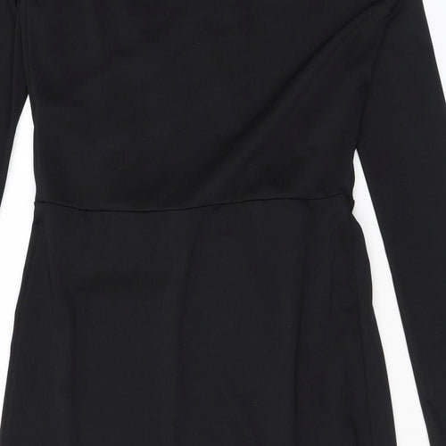 Robyn Womens Black Polyester Bodycon Size 12 V-Neck Pullover