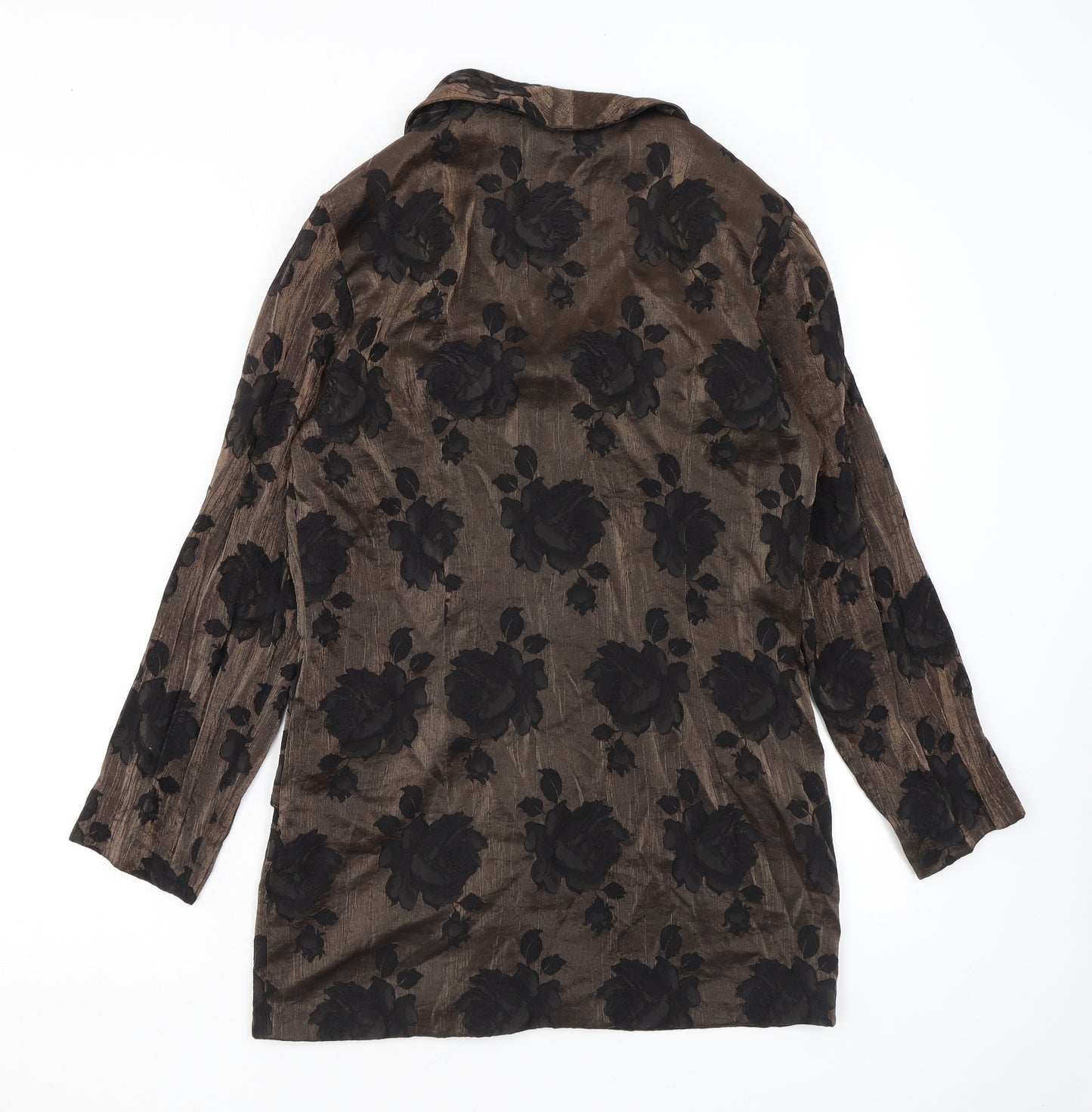 Truworths Womens Brown Floral Jacket Blazer Size 6 Button