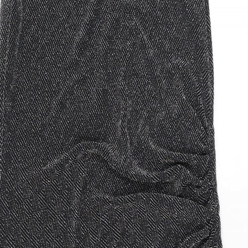 Izabel London Womens Silver Geometric Nylon Tank Dress Size 14 Round Neck Pullover - Sparkle
