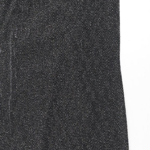 Izabel London Womens Silver Geometric Nylon Tank Dress Size 14 Round Neck Pullover - Sparkle
