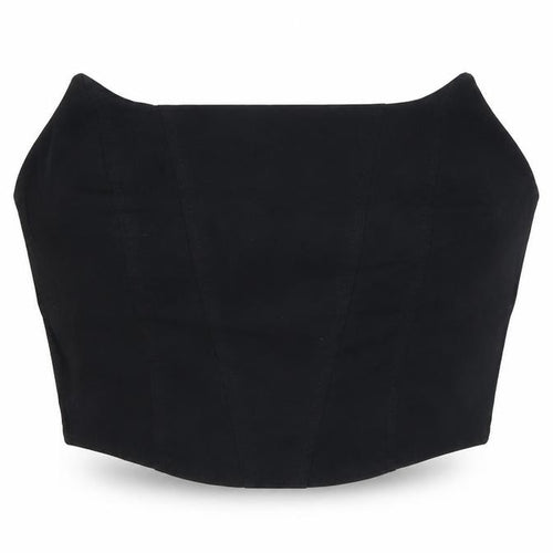 ASOS Womens Black Viscose Cropped Blouse Size 12 Off the Shoulder - Open Back