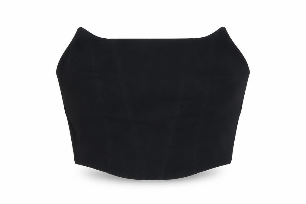ASOS Womens Black Viscose Cropped Blouse Size 12 Off the Shoulder - Open Back