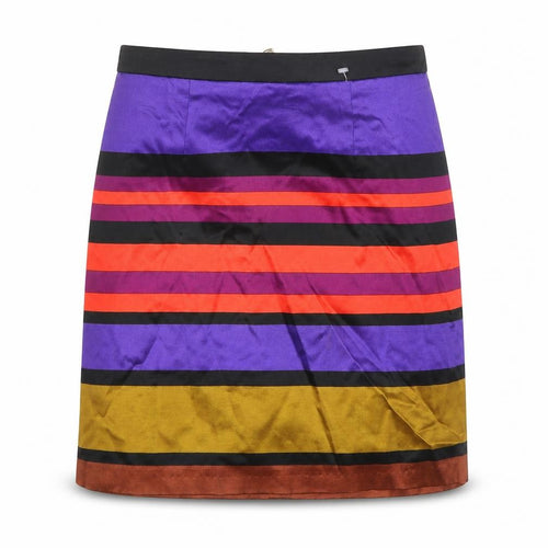 River Island Womens Multicoloured Striped Viscose A-Line Skirt Size 8 Zip