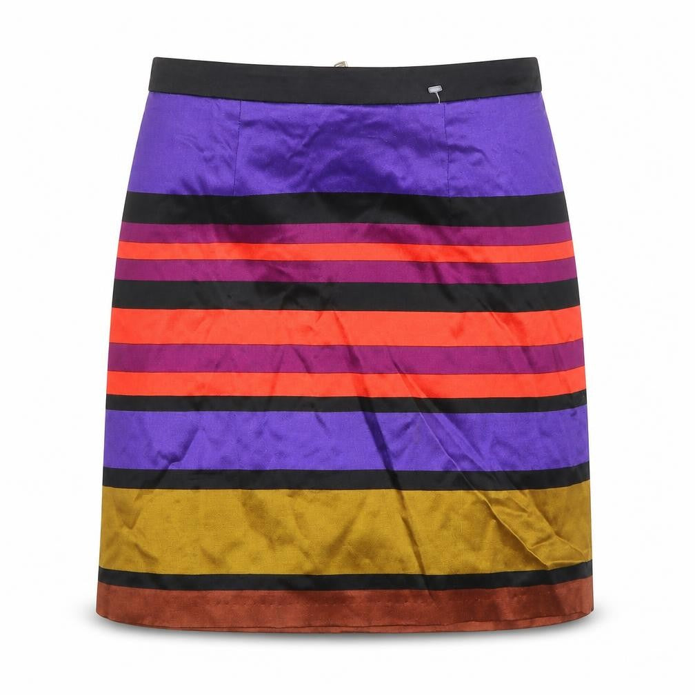 River Island Womens Multicoloured Striped Viscose A-Line Skirt Size 8 Zip