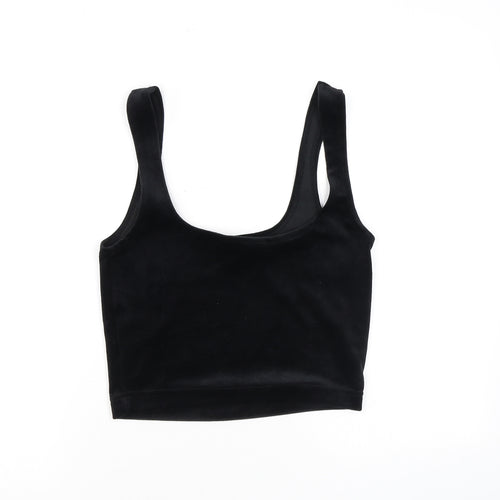 Juicy Couture Womens Black Polyester Cropped Tank Size S Square Neck - Diamanté
